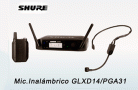 Micrófono Inalámbrico SHURE de Vincha GLXD14/PGA31